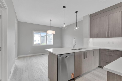 157 Dawson Wharf View, Chestermere, AB - Indoor Photo Showing Kitchen With Double Sink