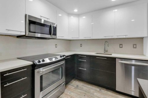 6-3402 Parkdale Boulevard Nw, Calgary, AB - Indoor Photo Showing Kitchen With Stainless Steel Kitchen