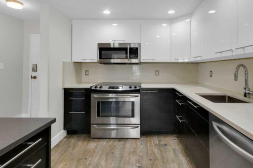 6-3402 Parkdale Boulevard Nw, Calgary, AB - Indoor Photo Showing Kitchen With Stainless Steel Kitchen With Upgraded Kitchen