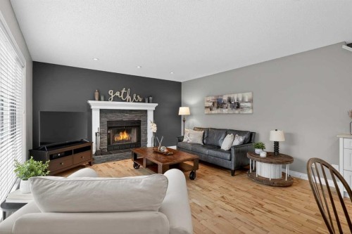 3513 Douglas Woods Heights Se, Calgary, AB - Indoor Photo Showing Living Room With Fireplace