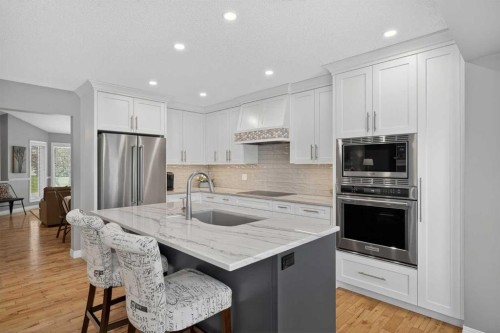 3513 Douglas Woods Heights Se, Calgary, AB - Indoor Photo Showing Kitchen With Stainless Steel Kitchen With Upgraded Kitchen