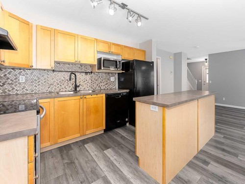 172 Simcoe Place Sw, Calgary, AB - Indoor Photo Showing Kitchen With Double Sink