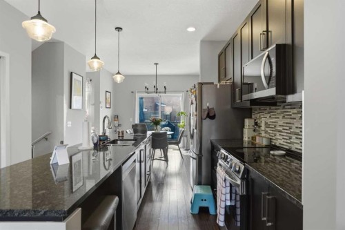 227 Copperpond Row Se, Calgary, AB - Indoor Photo Showing Kitchen With Upgraded Kitchen