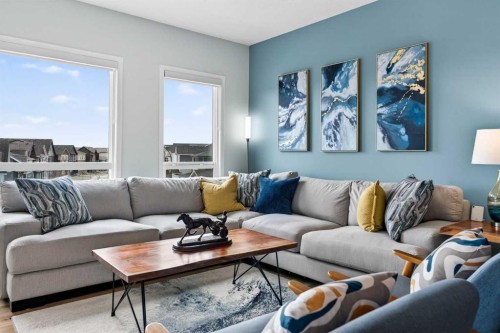 2313-220 Seton Grove Se, Calgary, AB - Indoor Photo Showing Living Room