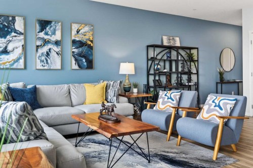 2313-220 Seton Grove Se, Calgary, AB - Indoor Photo Showing Living Room