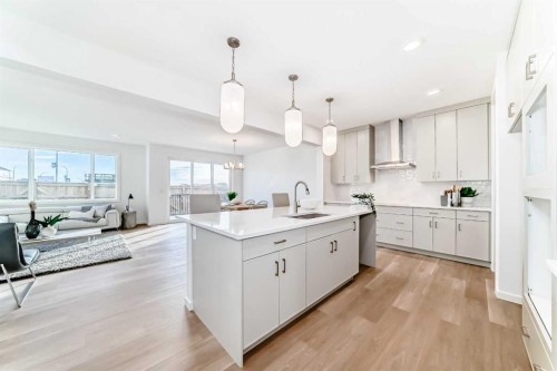 64 Creekside Path Sw, Calgary, AB - Indoor Photo Showing Kitchen With Upgraded Kitchen