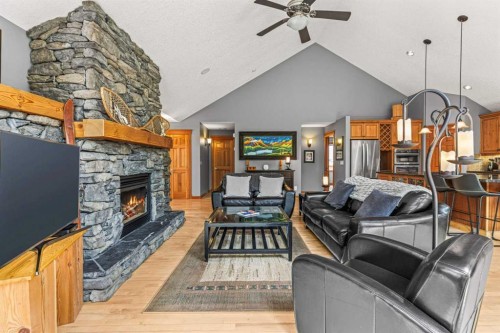 116 Casale Place, Canmore, AB - Indoor Photo Showing Living Room With Fireplace