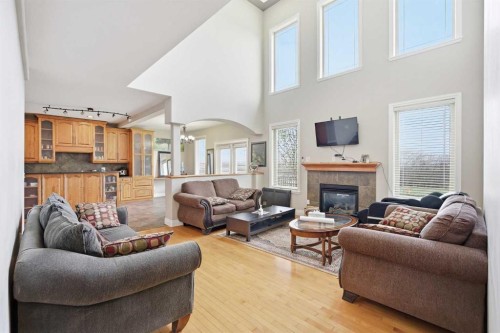 280135 Township Road 242 Se, Chestermere, AB - Indoor Photo Showing Living Room With Fireplace