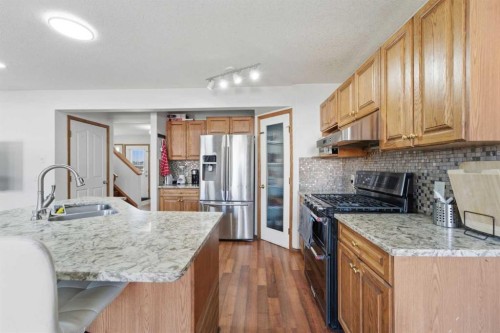 139 Saddlehorn Close Ne, Calgary, AB - Indoor Photo Showing Kitchen With Stainless Steel Kitchen With Double Sink With Upgraded Kitchen