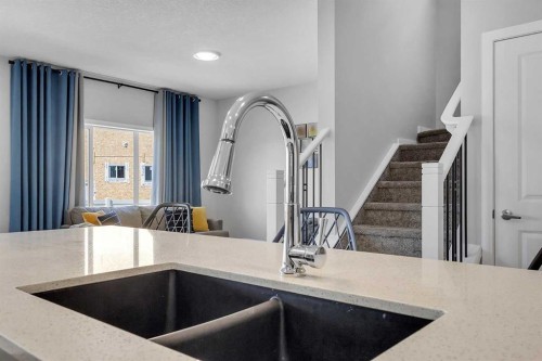 672 Walgrove Boulevard Se, Calgary, AB - Indoor Photo Showing Kitchen With Double Sink