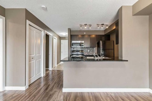 9410-403 Mackenzie Way Sw, Airdrie, AB - Indoor Photo Showing Kitchen
