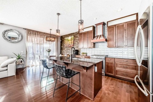 153 Chaparral Valley Mews, Calgary, AB - Indoor Photo Showing Kitchen With Upgraded Kitchen