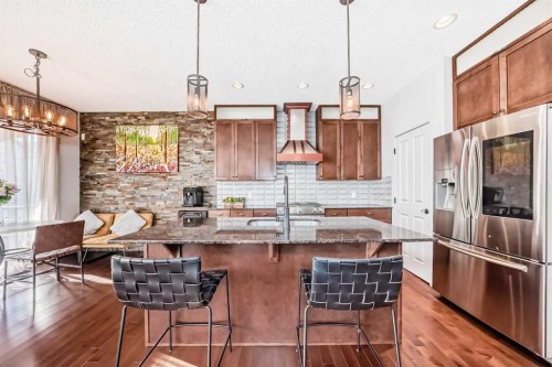 153 Chaparral Valley Mews, Calgary, AB - Indoor Photo Showing Kitchen With Upgraded Kitchen