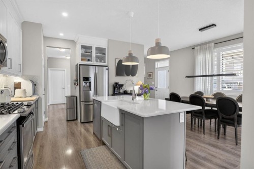20 Carrington Circle Nw, Calgary, AB - Indoor Photo Showing Kitchen With Stainless Steel Kitchen With Upgraded Kitchen