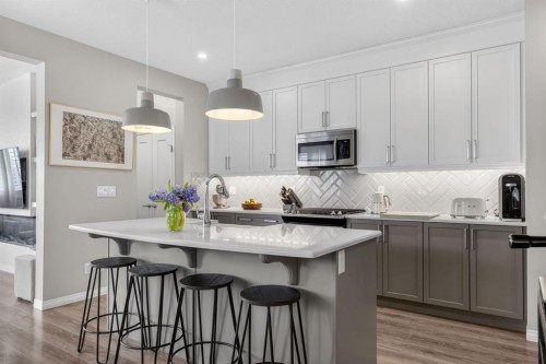 20 Carrington Circle Nw, Calgary, AB - Indoor Photo Showing Kitchen With Upgraded Kitchen