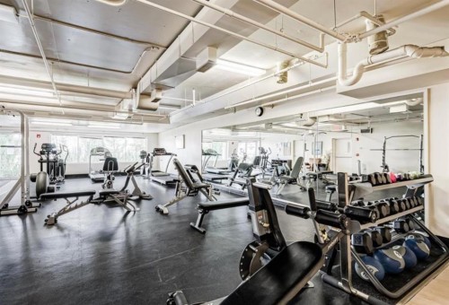 9-181 Rockyledge View Nw, Calgary, AB - Indoor Photo Showing Gym Room