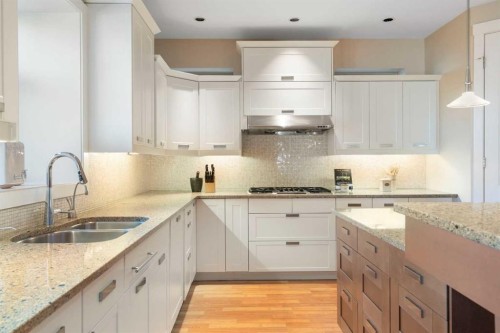 1308 21 Avenue Nw, Calgary, AB - Indoor Photo Showing Kitchen With Double Sink With Upgraded Kitchen