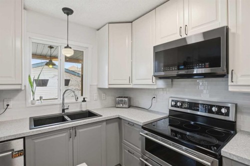 46 Saddlemont Way Ne, Calgary, AB - Indoor Photo Showing Kitchen With Double Sink With Upgraded Kitchen