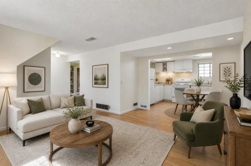 900 Abbeydale Drive Ne, Calgary, AB - Indoor Photo Showing Living Room