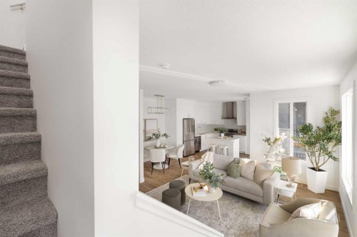 304-255 Rowmont Boulevard Nw, Calgary, AB - Indoor Photo Showing Living Room