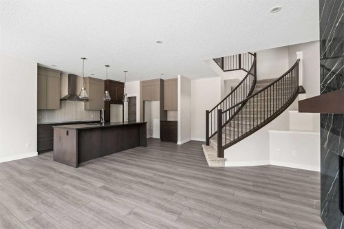 506 Lucas Way Nw, Calgary, AB - Indoor Photo Showing Kitchen With Upgraded Kitchen