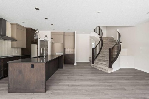 506 Lucas Way Nw, Calgary, AB - Indoor Photo Showing Kitchen With Upgraded Kitchen