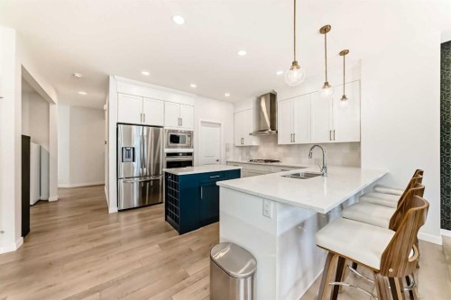 164 Magnolia Terrace Se, Calgary, AB - Indoor Photo Showing Kitchen With Double Sink With Upgraded Kitchen