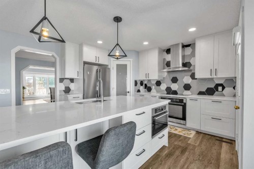 215 Edgevalley Mews, Calgary, AB - Indoor Photo Showing Kitchen With Upgraded Kitchen
