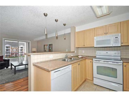 2310-10 Prestwick Bay Se, Calgary, AB - Indoor Photo Showing Kitchen With Double Sink
