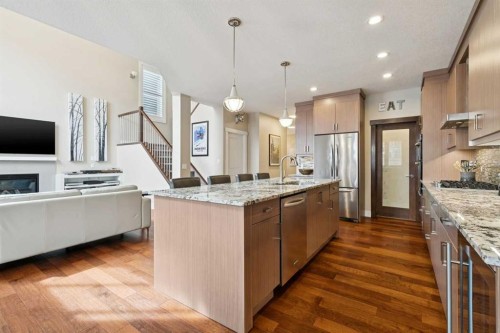 36 Ridge View Close, Cochrane, AB - Indoor Photo Showing Kitchen With Stainless Steel Kitchen With Upgraded Kitchen