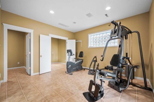 12820 Canso Crescent Sw, Calgary, AB - Indoor Photo Showing Gym Room