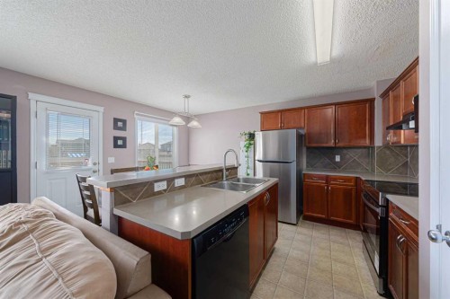 133 Saddlefield Place Ne, Calgary, AB - Indoor Photo Showing Kitchen With Double Sink