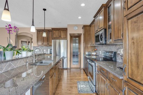92 Everoak Close Sw, Calgary, AB - Indoor Photo Showing Kitchen With Double Sink With Upgraded Kitchen