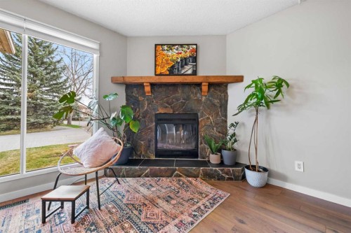 11 Deersaxon Circle Se, Calgary, AB - Indoor Photo Showing Living Room With Fireplace