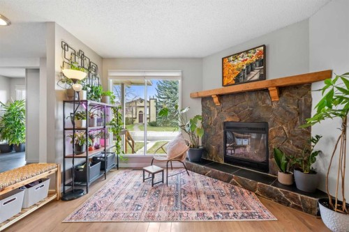 11 Deersaxon Circle Se, Calgary, AB - Indoor Photo Showing Living Room With Fireplace