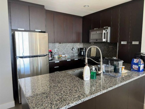1104-99 Spruce Place Sw, Calgary, AB - Indoor Photo Showing Kitchen With Upgraded Kitchen