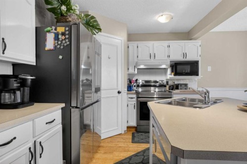 44 Riverwood Circle Se, Calgary, AB - Indoor Photo Showing Kitchen With Double Sink