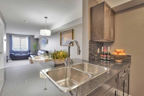 414-7210 80 Avenue Ne, Calgary, AB - Indoor Photo Showing Kitchen With Double Sink