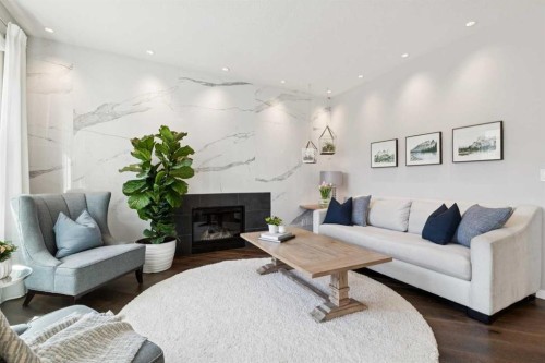 73 Auburn Springs Place Se, Calgary, AB - Indoor Photo Showing Living Room With Fireplace
