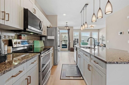 100 Redstone Avenue Ne, Calgary, AB - Indoor Photo Showing Kitchen With Upgraded Kitchen
