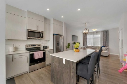 136 Sage Meadows Gardens Nw, Calgary, AB - Indoor Photo Showing Kitchen With Stainless Steel Kitchen With Upgraded Kitchen
