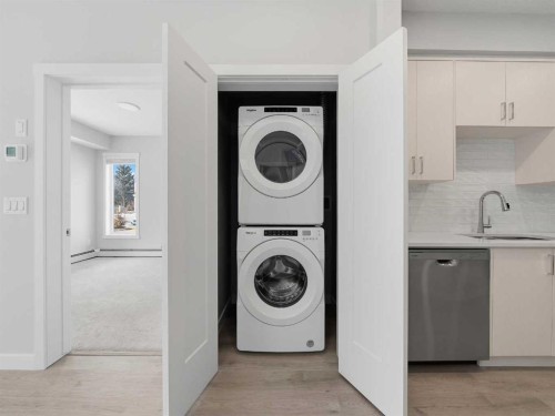 110-660 Shawnee Square Sw, Calgary, AB - Indoor Photo Showing Laundry Room