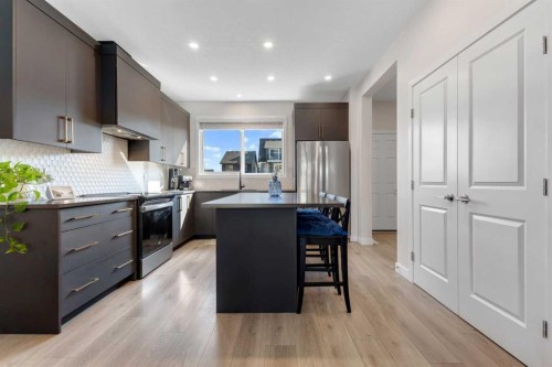 231 Lavender Manor Se, Calgary, AB - Indoor Photo Showing Kitchen With Stainless Steel Kitchen With Upgraded Kitchen