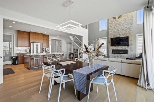52 Evansfield Manor Nw, Calgary, AB - Indoor With Fireplace