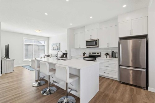 71 Sage Meadows Circle Nw, Calgary, AB - Indoor Photo Showing Kitchen With Stainless Steel Kitchen With Upgraded Kitchen