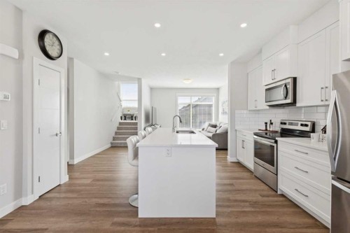 71 Sage Meadows Circle Nw, Calgary, AB - Indoor Photo Showing Kitchen With Stainless Steel Kitchen With Upgraded Kitchen