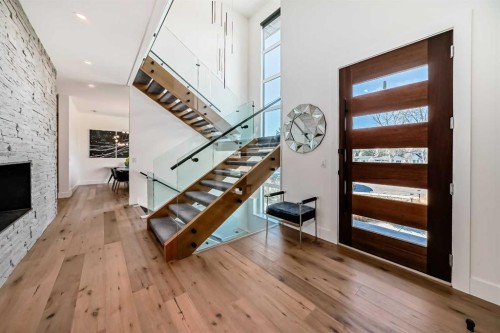 69 Carmangay Crescent Nw, Calgary, AB - Indoor With Fireplace