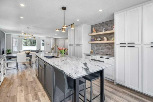 79 Riverview Circle, Cochrane, AB - Indoor Photo Showing Kitchen With Double Sink With Upgraded Kitchen
