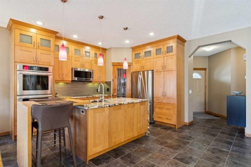 128 Tuscany Vista Crescent Nw, Calgary, AB - Indoor Photo Showing Kitchen With Stainless Steel Kitchen With Upgraded Kitchen