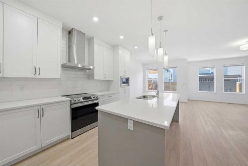 324 Copperhead Way Se, Calgary, AB - Indoor Photo Showing Kitchen With Double Sink With Upgraded Kitchen
